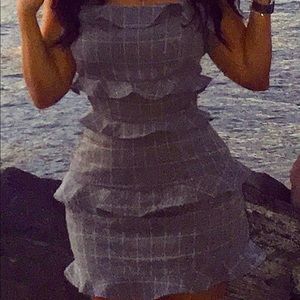 Grey & White Matching Skirt Top Set